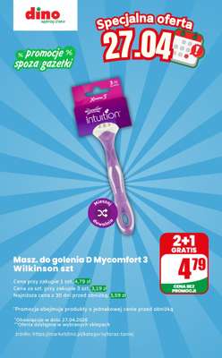 Dino - gazetka promocyjna Maszynka do golenia - oferta na 27.04 | Promocje spoza gazetki od poniedziałku 27.04 do poniedziałku 27.04