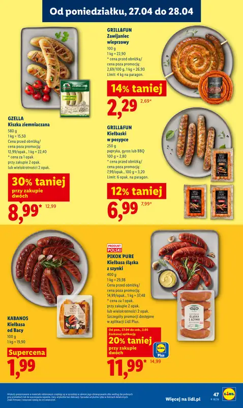 Lidl - gazetka promocyjna Oferta od poniedziałku od poniedziałku 27.04 do wtorku 28.04 - strona 47
