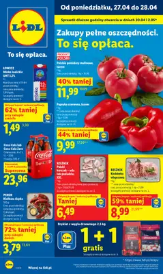 Lidl - gazetka promocyjna Oferta od poniedziałku od poniedziałku 27.04 do wtorku 28.04