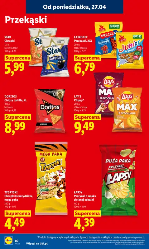 Lidl - gazetka promocyjna Oferta od poniedziałku od poniedziałku 27.04 do wtorku 28.04 - strona 80