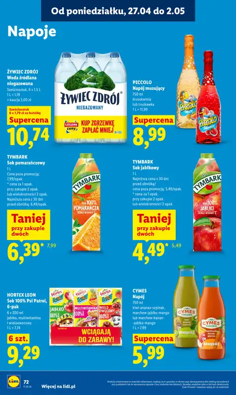 Lidl - gazetka promocyjna Oferta od poniedziałku od poniedziałku 27.04 do wtorku 28.04 - strona 72