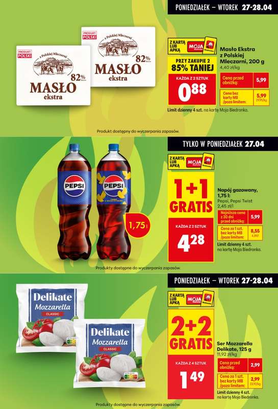 Biedronka - gazetka promocyjna Biedronkowe oszczędności od poniedziałku 27.04 do środy 29.04 - strona 2