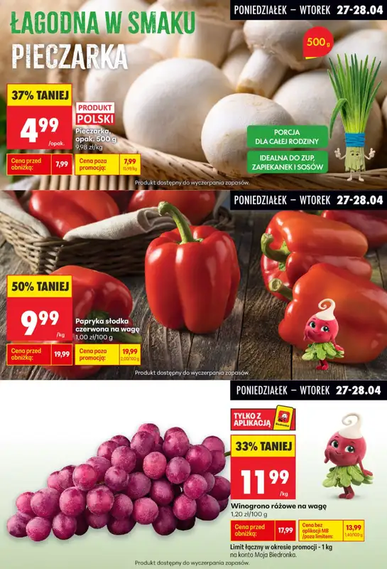 Biedronka - gazetka promocyjna Biedronkowe oszczędności od poniedziałku 27.04 do środy 29.04 - strona 4