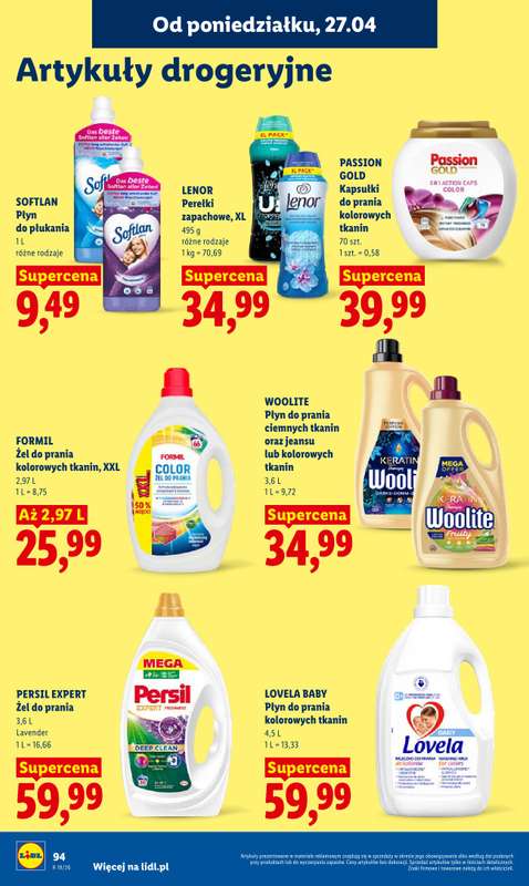 Lidl - gazetka promocyjna Oferta od poniedziałku od poniedziałku 27.04 do wtorku 28.04 - strona 94