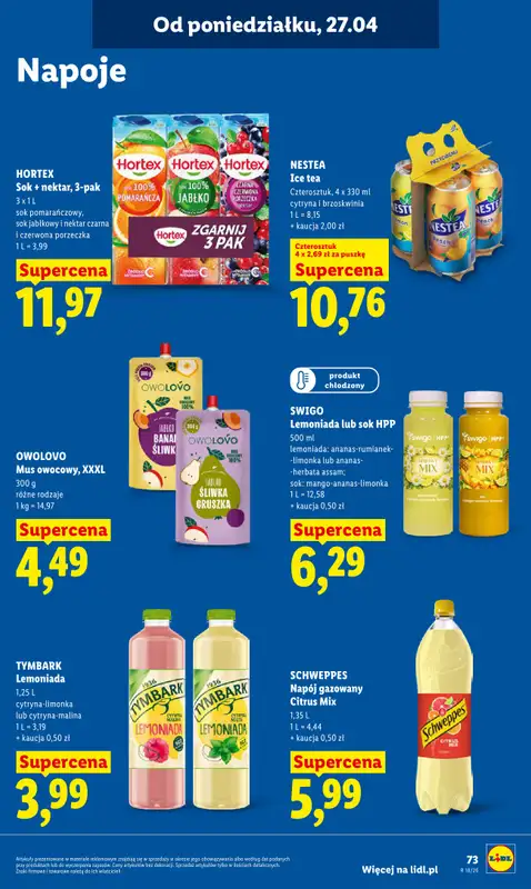 Lidl - gazetka promocyjna Oferta od poniedziałku od poniedziałku 27.04 do wtorku 28.04 - strona 73