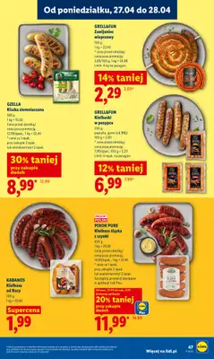 Lidl - gazetka promocyjna Oferta od poniedziałku od poniedziałku 27.04 do wtorku 28.04 - strona 47