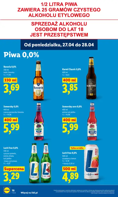 Lidl - gazetka promocyjna Oferta od poniedziałku od poniedziałku 27.04 do wtorku 28.04 - strona 78