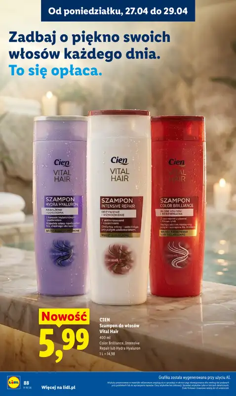 Lidl - gazetka promocyjna Oferta od poniedziałku od poniedziałku 27.04 do wtorku 28.04 - strona 88