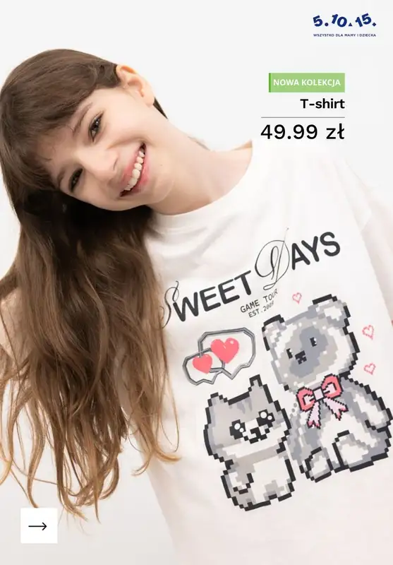 5.10.15 - gazetka promocyjna Koszulki dla dziewczynki od 19,99 zł od poniedziałku 27.04  - strona 8