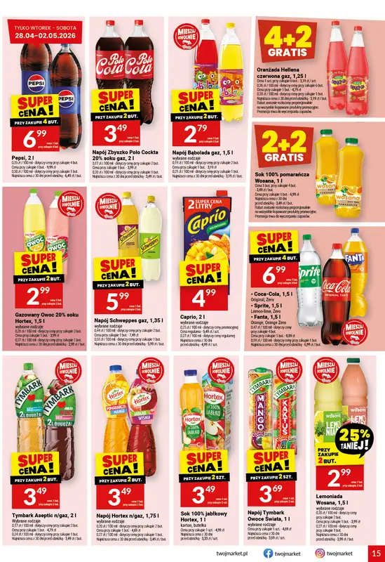 Twój Market - gazetka promocyjna Gazetka od wtorku 28.04 do wtorku 05.05 - strona 15