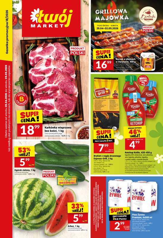 Twój Market - gazetka promocyjna Gazetka od wtorku 28.04 do wtorku 05.05