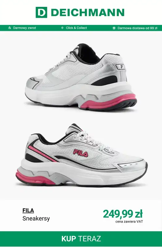 Deichmann - gazetka promocyjna Sneakersy damskie Fila od poniedziałku 27.04  - strona 2