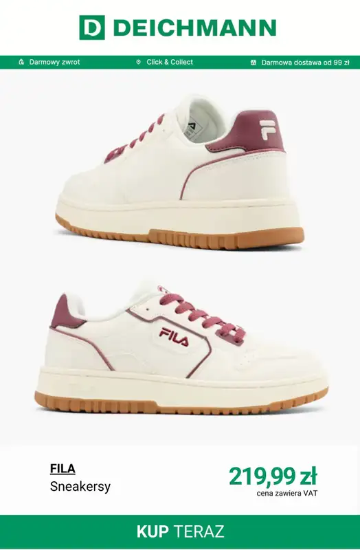 Deichmann - gazetka promocyjna Sneakersy damskie Fila od poniedziałku 27.04  - strona 5