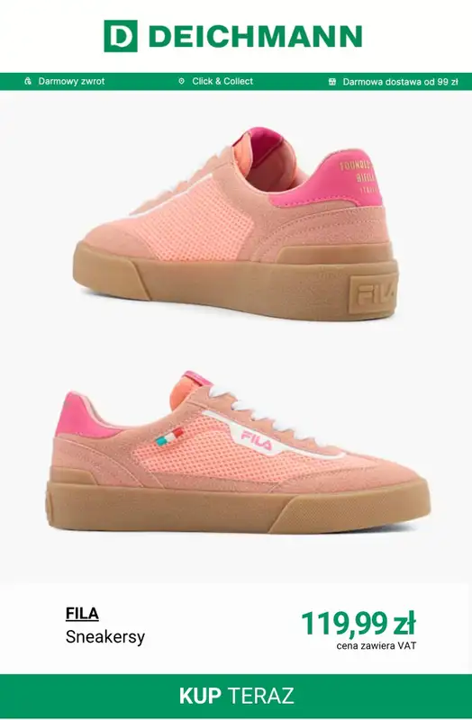 Deichmann - gazetka promocyjna Sneakersy damskie Fila od poniedziałku 27.04  - strona 12
