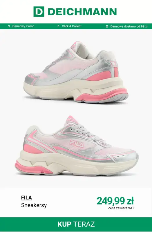 Deichmann - gazetka promocyjna Sneakersy damskie Fila od poniedziałku 27.04  - strona 3