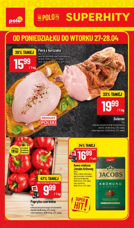 POLOmarket - gazetka promocyjna Super hity od poniedziałku 27.04 do wtorku 28.04