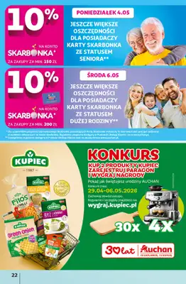 Auchan - gazetka promocyjna Gazetka 30 Lat Hipermarket Auchan od środy 29.04 do środy 06.05 - strona 22