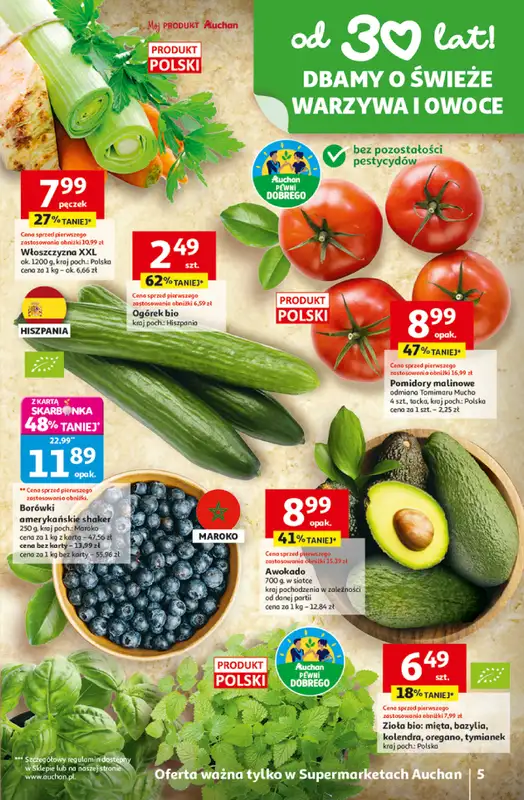 Auchan - gazetka promocyjna Gazetka 30 Lat Supermarket Auchan od środy 29.04 do środy 06.05 - strona 5