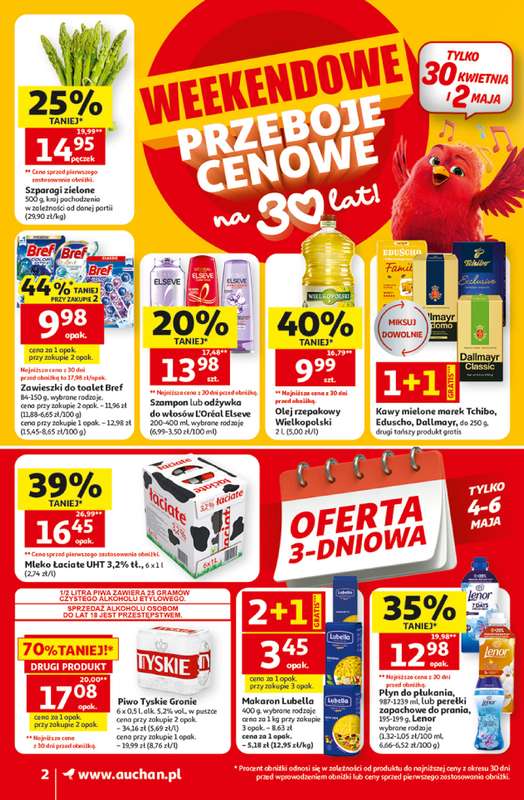 Auchan - gazetka promocyjna Gazetka 30 Lat Supermarket Auchan od środy 29.04 do środy 06.05 - strona 2