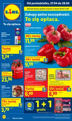 Lidl - gazetka promocyjna Oferta od poniedziałku od poniedziałku 27.04 do wtorku 28.04