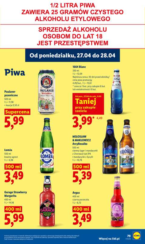 Lidl - gazetka promocyjna Oferta od poniedziałku od poniedziałku 27.04 do wtorku 28.04 - strona 79