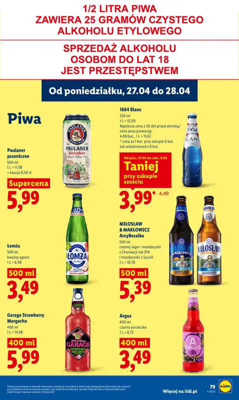 Lidl - gazetka promocyjna Oferta od poniedziałku od poniedziałku 27.04 do wtorku 28.04 - strona 79