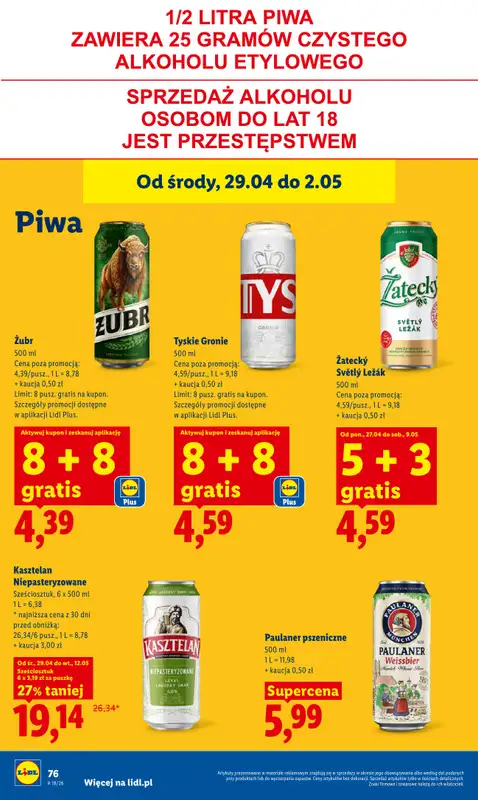 Lidl - gazetka promocyjna Od środy od środy 29.04 do soboty 02.05 - strona 78