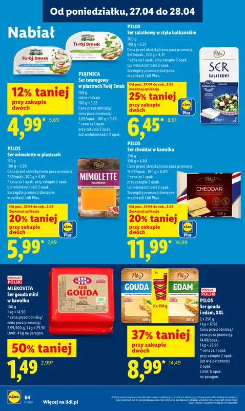 Lidl - gazetka promocyjna Oferta od poniedziałku od poniedziałku 27.04 do wtorku 28.04 - strona 64