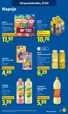 Lidl - gazetka promocyjna Oferta od poniedziałku od poniedziałku 27.04 do wtorku 28.04 - strona 75