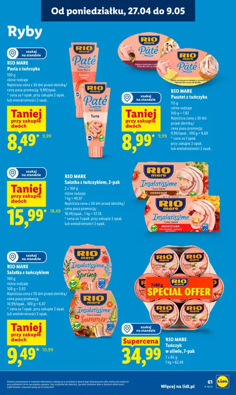 Lidl - gazetka promocyjna Oferta od poniedziałku od poniedziałku 27.04 do wtorku 28.04 - strona 61