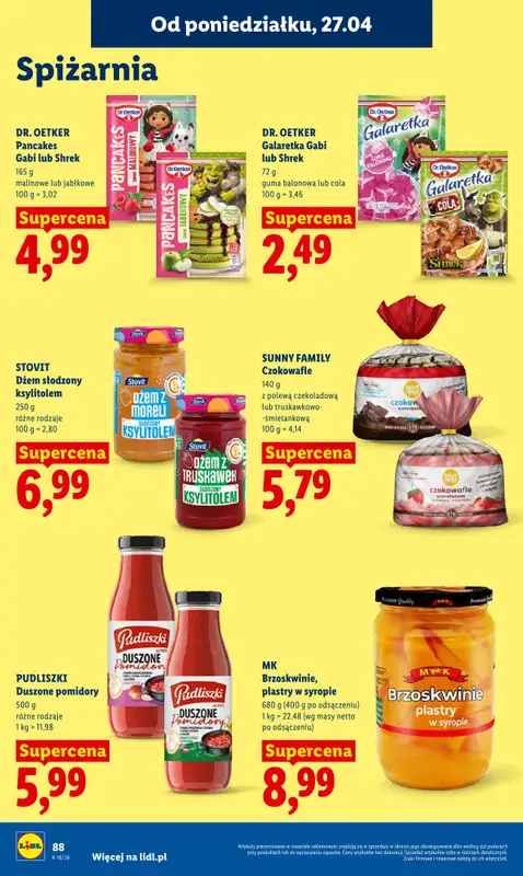 Lidl - gazetka promocyjna Oferta od poniedziałku od poniedziałku 27.04 do wtorku 28.04 - strona 88