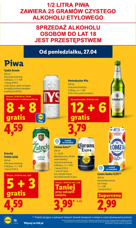 Lidl - gazetka promocyjna Oferta od poniedziałku od poniedziałku 27.04 do wtorku 28.04 - strona 78
