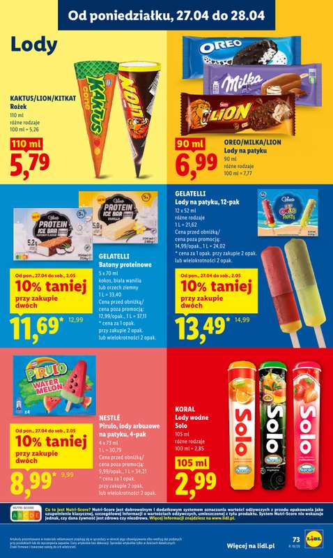 Lidl - gazetka promocyjna Oferta od poniedziałku od poniedziałku 27.04 do wtorku 28.04 - strona 73
