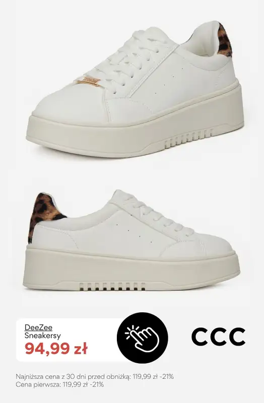 CCC - gazetka promocyjna BIAŁE SNEAKERSY dla niej od środy 29.04  - strona 8