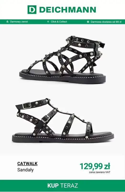 Deichmann - gazetka promocyjna Sandały damskie płaskie od wtorku 28.04  - strona 8