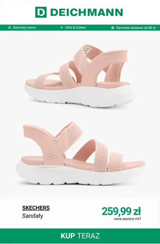 Deichmann - gazetka promocyjna Sandały damskie płaskie od wtorku 28.04  - strona 12