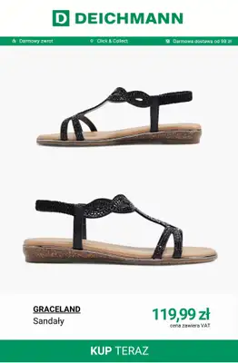 Deichmann - gazetka promocyjna Sandały damskie płaskie od wtorku 28.04  - strona 10
