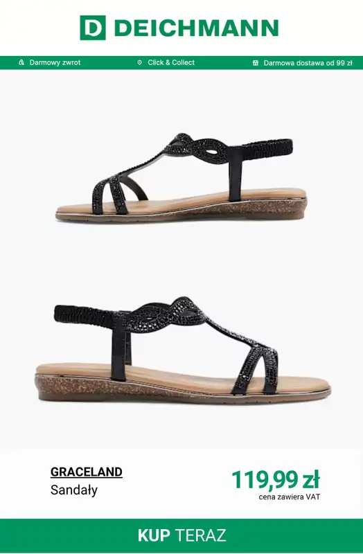 Deichmann - gazetka promocyjna Sandały damskie płaskie od wtorku 28.04  - strona 10