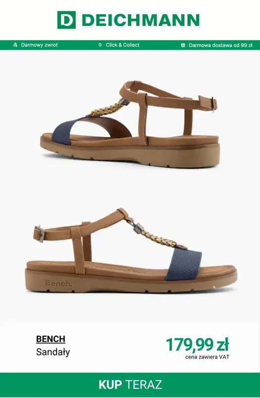 Deichmann - gazetka promocyjna Sandały damskie płaskie od wtorku 28.04  - strona 9