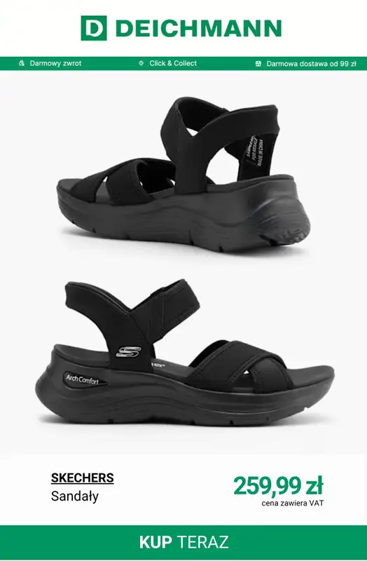 Deichmann - gazetka promocyjna Sandały damskie płaskie od wtorku 28.04  - strona 15