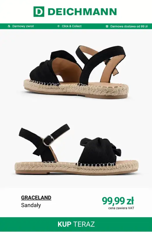 Deichmann - gazetka promocyjna Sandały damskie płaskie od wtorku 28.04  - strona 2