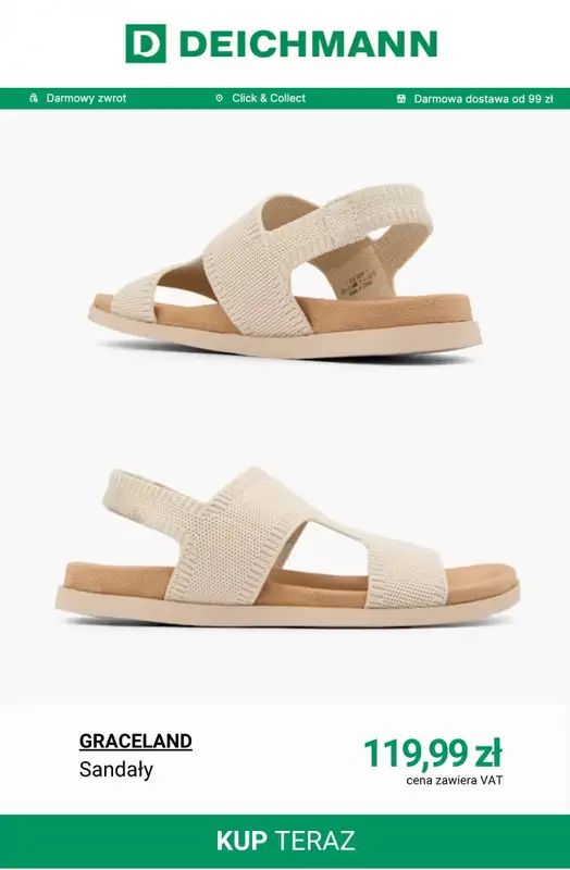 Deichmann - gazetka promocyjna Sandały damskie płaskie od wtorku 28.04  - strona 6