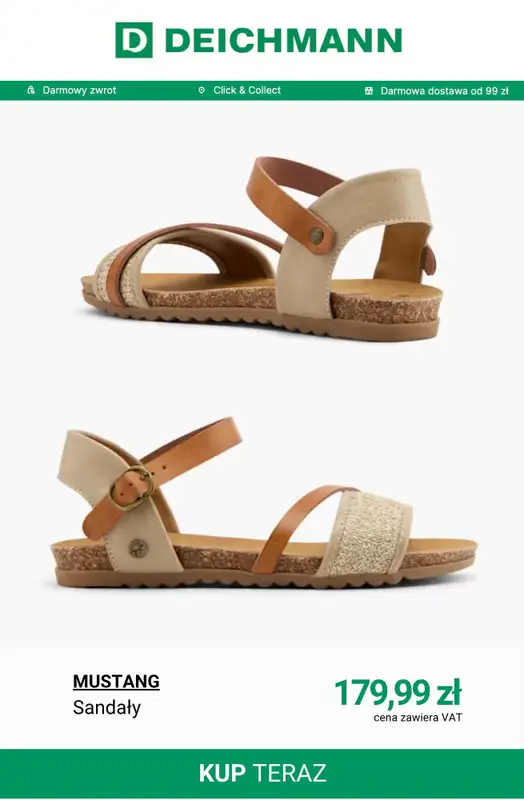 Deichmann - gazetka promocyjna Sandały damskie płaskie od wtorku 28.04  - strona 5