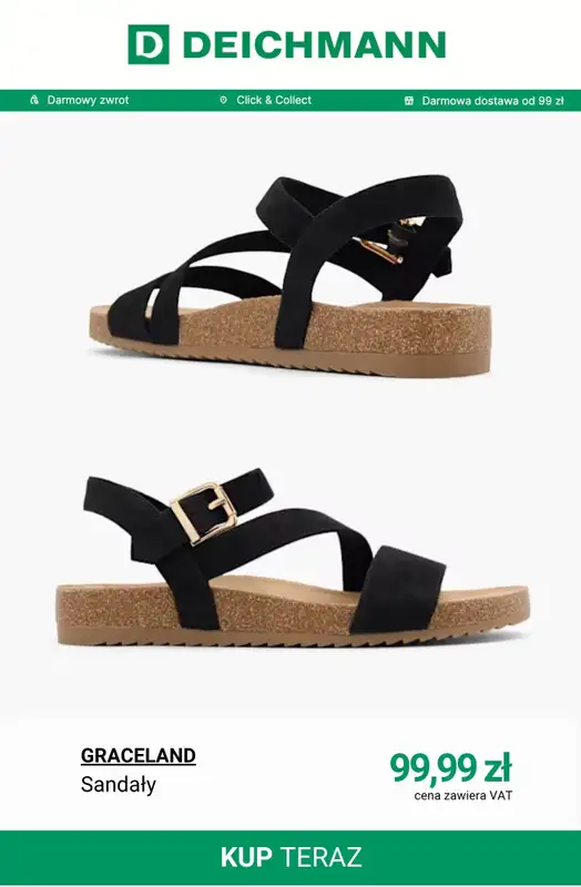 Deichmann - gazetka promocyjna Sandały damskie płaskie od wtorku 28.04  - strona 7