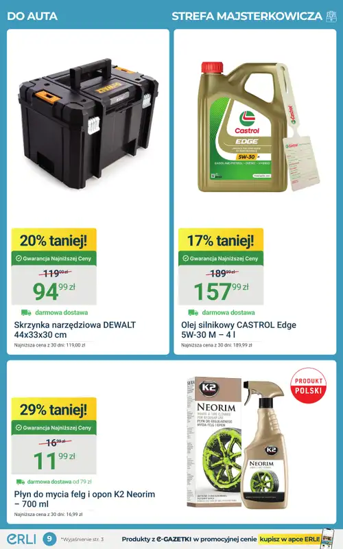 ERLI - gazetka promocyjna Urządzaj dom z najlepszymi okazjami na ERLI! od czwartku 30.04 do niedzieli 03.05 - strona 9