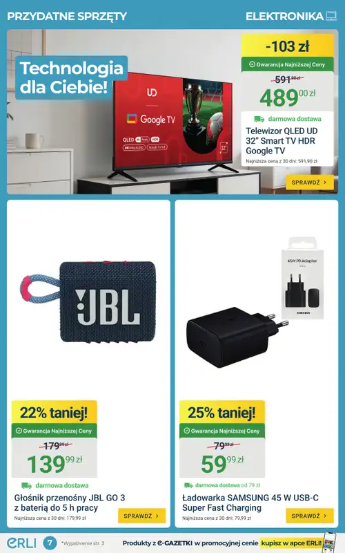 ERLI - gazetka promocyjna Urządzaj dom z najlepszymi okazjami na ERLI! od czwartku 30.04 do niedzieli 03.05 - strona 7