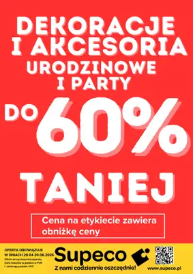 Supeco - gazetka promocyjna Dekoracje i akcesoria urodzinowe i party od środy 29.04 do wtorku 30.06