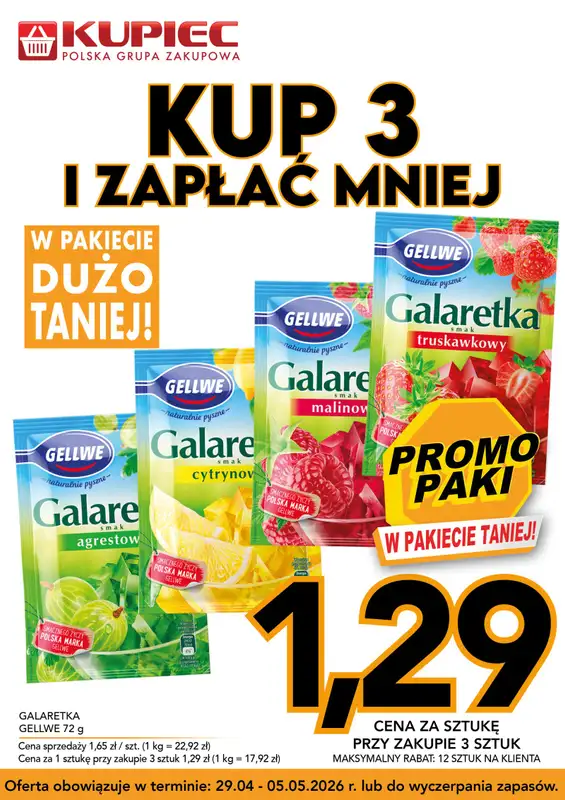 Kupiec - gazetka promocyjna Promopaki od środy 29.04 do wtorku 05.05 - strona 3
