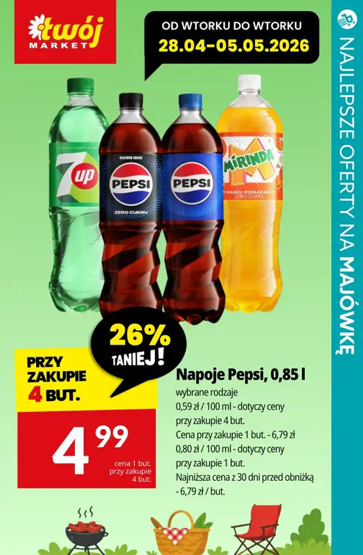 Majówka - gazetka promocyjna Najlepsze oferty na NAPOJE I PRZEKĄSKI! od środy 29.04 do soboty 02.05 - strona 16