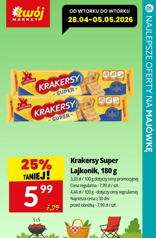Majówka - gazetka promocyjna Najlepsze oferty na NAPOJE I PRZEKĄSKI! od środy 29.04 do soboty 02.05 - strona 17